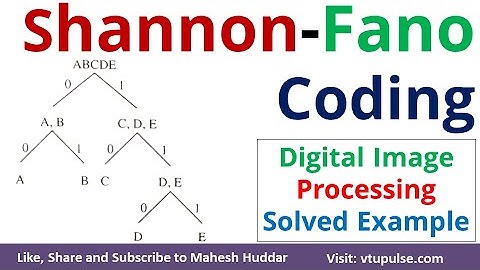 Shannon Fano Coding | Image Compression | Huffman Coding | Digital Image Processing by Mahesh Huddar