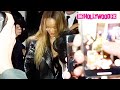 Rihanna is mobbed by fans  paparazzi while rocking a black alligator skin jacket to dinner in paris