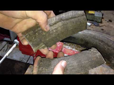 como fazer cabo de faca com chifre-How to make a knife with a horn