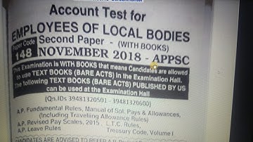 November 2018 Paper Code 148 Accounts test for Employees of Local Bodies Model Paper