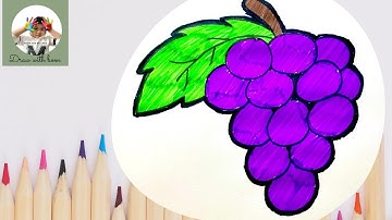How to draw grapes/Menggambar seikat anggur / ಬಣ್ಣ ಮಾಡುವುದು/ vẽ chùm nho