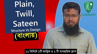 Basic Weave or Fabric Structure and Design (Plain Weave, Twill and Satin or Sateen) [বাংলায়]