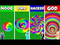 Minecraft Battle: NOOB vs PRO vs HACKER vs GOD: RAINBOW TUNNEL PIT HOUSE BUILD CHALLENGE / Animation