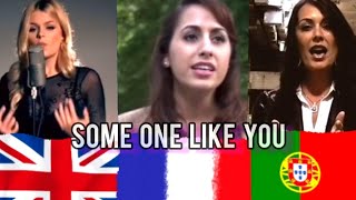 Some one like you Song Challenge Covers On All Languages England France Portugal #music