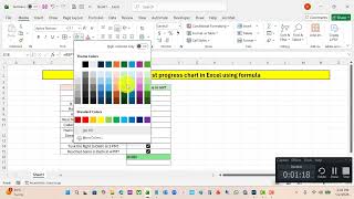 Create checklist progress chart in Excel using formula