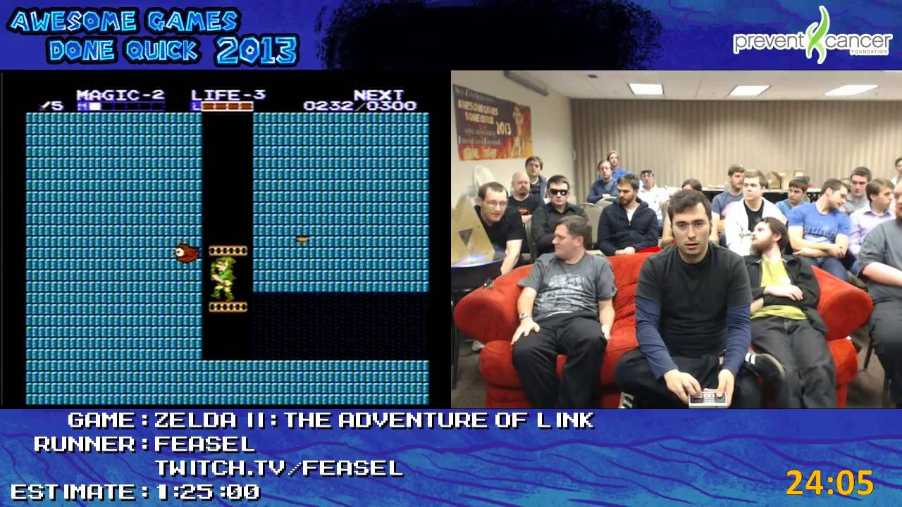 Zelda II The Adventure of Link Speed Run in 11205 by feasel Live at AGDQ 2013 NES