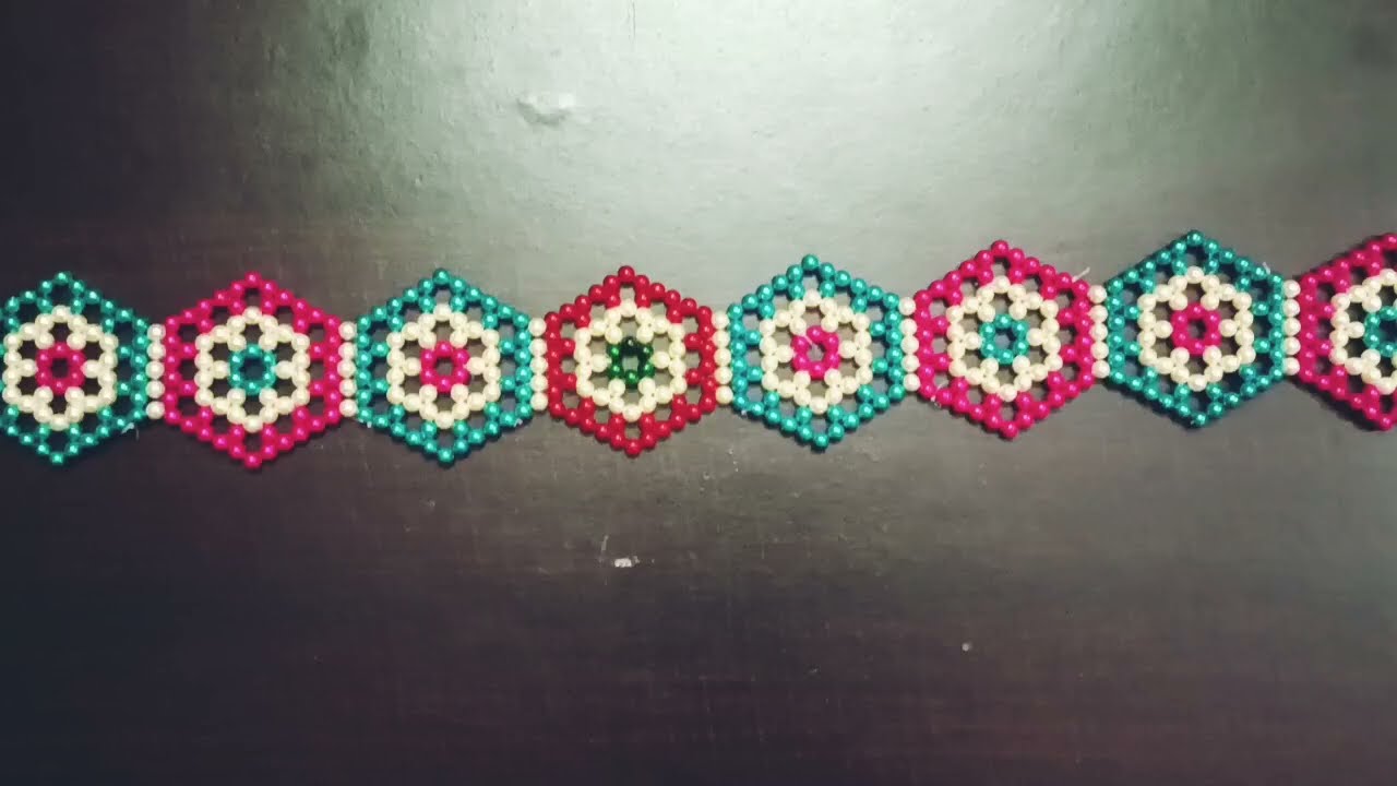 मोत्यांची तोरण पट्टी, Beaded Toranpatti, Diy Pearl Toran