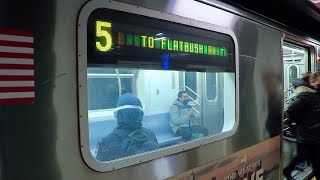 MTA New York City Subway: Brooklyn-bound R142 5 Train at the 59th Street Station.