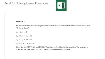 Solve Linear Equations with Excel