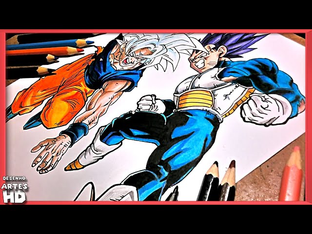 Como Desenhar Goku Instinto Superior / Vegeta Full Power - How To Draw Goku  vs Vegeta 