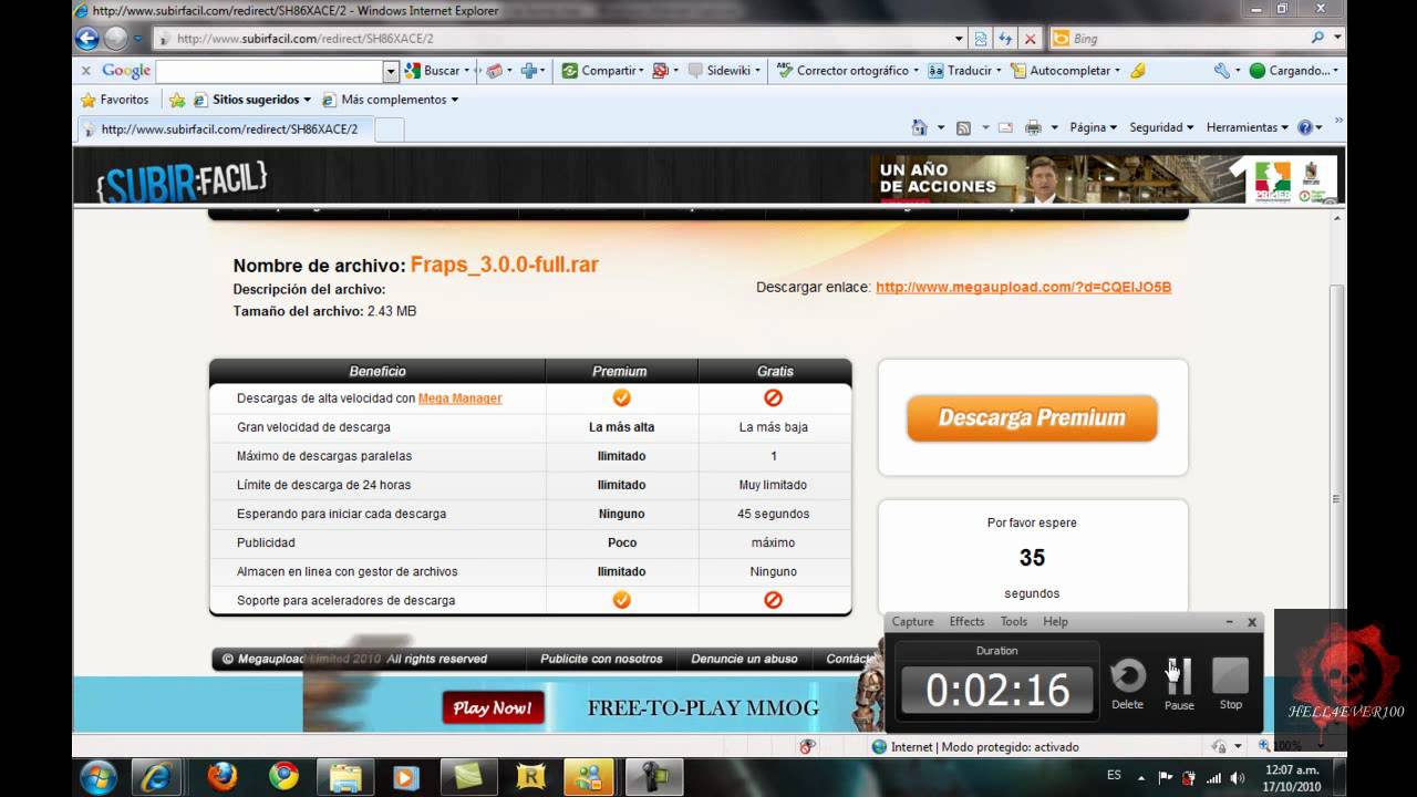 TUTORIAL DE COMO DESCARGA FRAPS REGISTRADO FULL