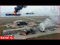 Ukraine pounds airfield, military plant, oil refinery, vessels in attack on Russian regions