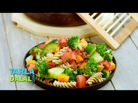 Pasta and Vegetable Salad (Zero Oil Healthy Salad) by Tarla Dalal