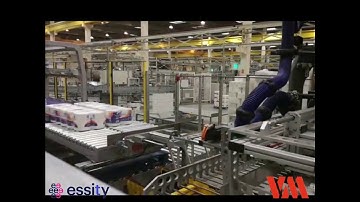 Robot automatico paletizado paquetes Automatic robot palletizer full layer for converting industry