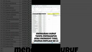 Mengubah Huruf Tanpa Menghapus atau Mengedit Teks (Rumus Replace ke 2) #excel #microsoftexcel