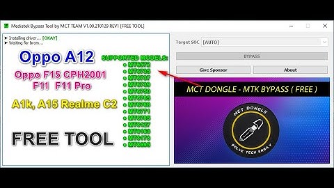 Mct Mtk Bypass Tool  | Mediatek Auth Bypass Tool | Bypass MTK USB Driver for OPPO