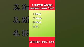 5 letter words ending with "SH" #englishlearners #englishlearning #youtubeshorts