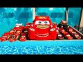 Disney pixar cars falling into deep pool lightning mcqueen tow mater mack sally francesco