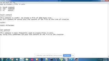 How to create a file in unix.