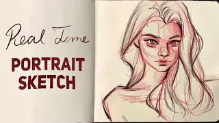 Full process simple portrait sketch| real time