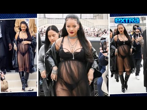 Rihanna Bares Her Baby Bump in LINGERIE Look at Paris Fashion Week