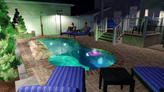 Queens New York Custom Fiberglass Pools and Backyards - TANNY CHIO 3D Pool Render & Design