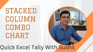 Stacked Column Combo Chart#excel #exceltrainingforbeginners #charts