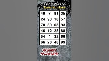 Find 3 pairs of identical numbers/GENIUS CAN FIND ALL! /Dementia Prevention Quizzes/Tests.No.773