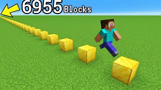 Jumping 6955 Blocks to break a Minecraft Record in #mcpe