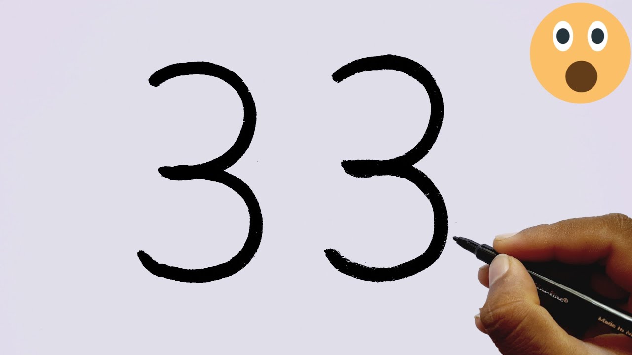 Easy Drawing Ideas With Number 33 | Draw And Learn Step By Step For ...