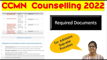 CCMN Counselling 2022 Process 1st Round | Seat Acceptance Fee | Willingness | Documents #ccmn2022