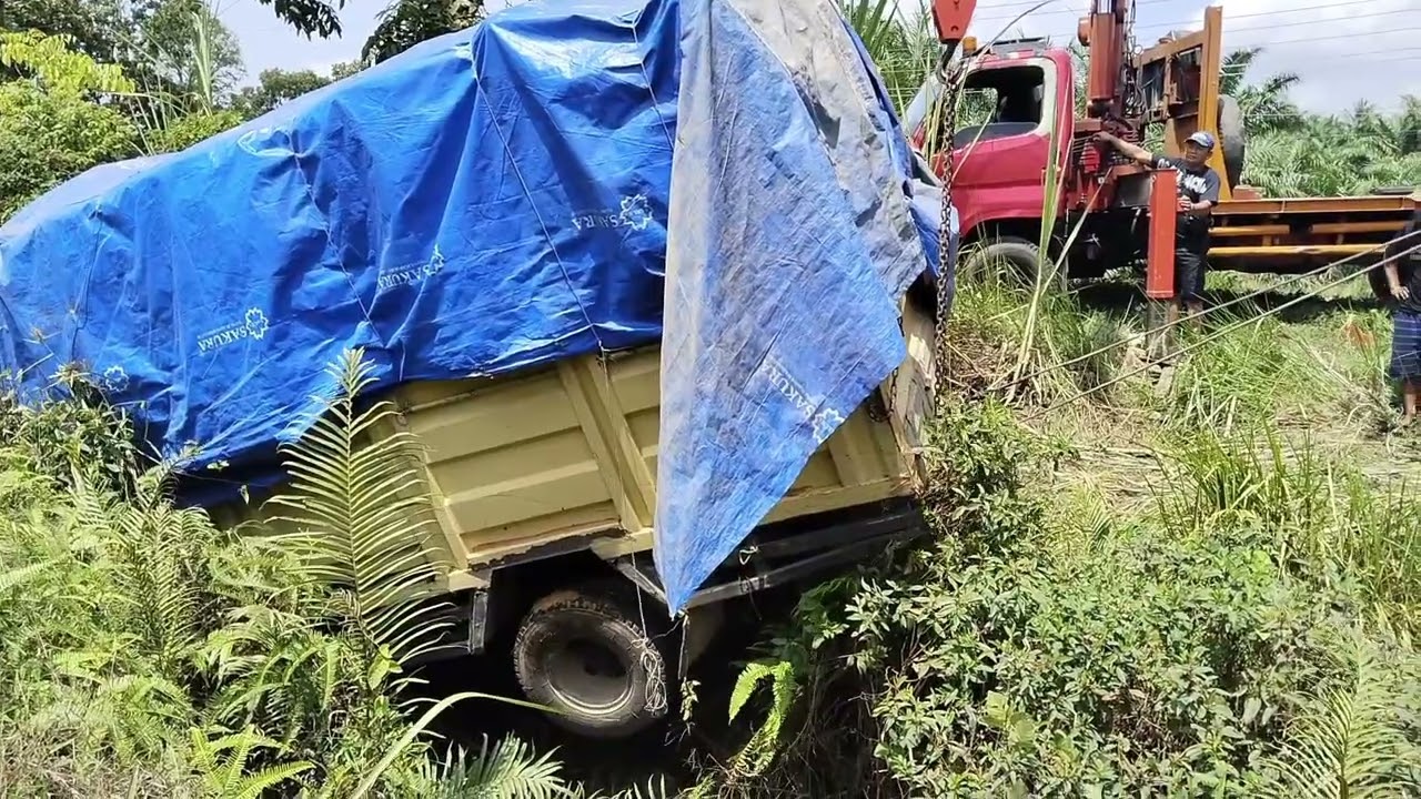 Evakuasi truk cold diesel masuk ke dalam parit gajah.. #busmania #cover #automobile 