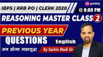 Reasoning Previous Year Questions | IBPS RRB PO/CLERK 2020 | Reasoning by Sachin Sir in English
