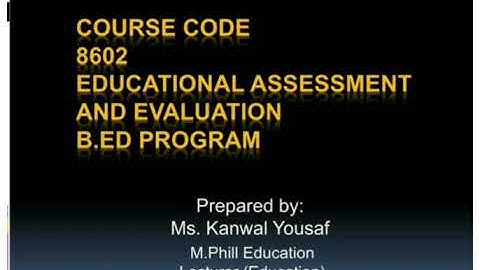 Cource code 8602 B Ed workshop 10 By Miss Kanwal Lecturer Education