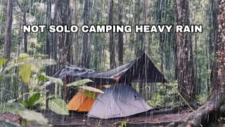 NOT SOLO CAMPING • CAMPING IN HEAVY RAIN WITH THUNDER • 24 HOURS CAMPING IN FOREST