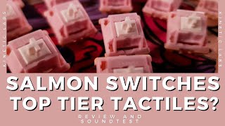 Salmon Tactile Switches Top Tier Tactile by Kinetic Labs Review and Soundtest on Vega 65 ASMR