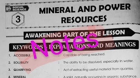 8th class social studies 3rd chapter minerals and power resources question and answers material