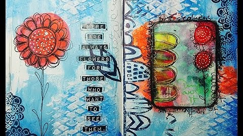 Mixed Media Art Journal Page Process Video - STAMPlorations