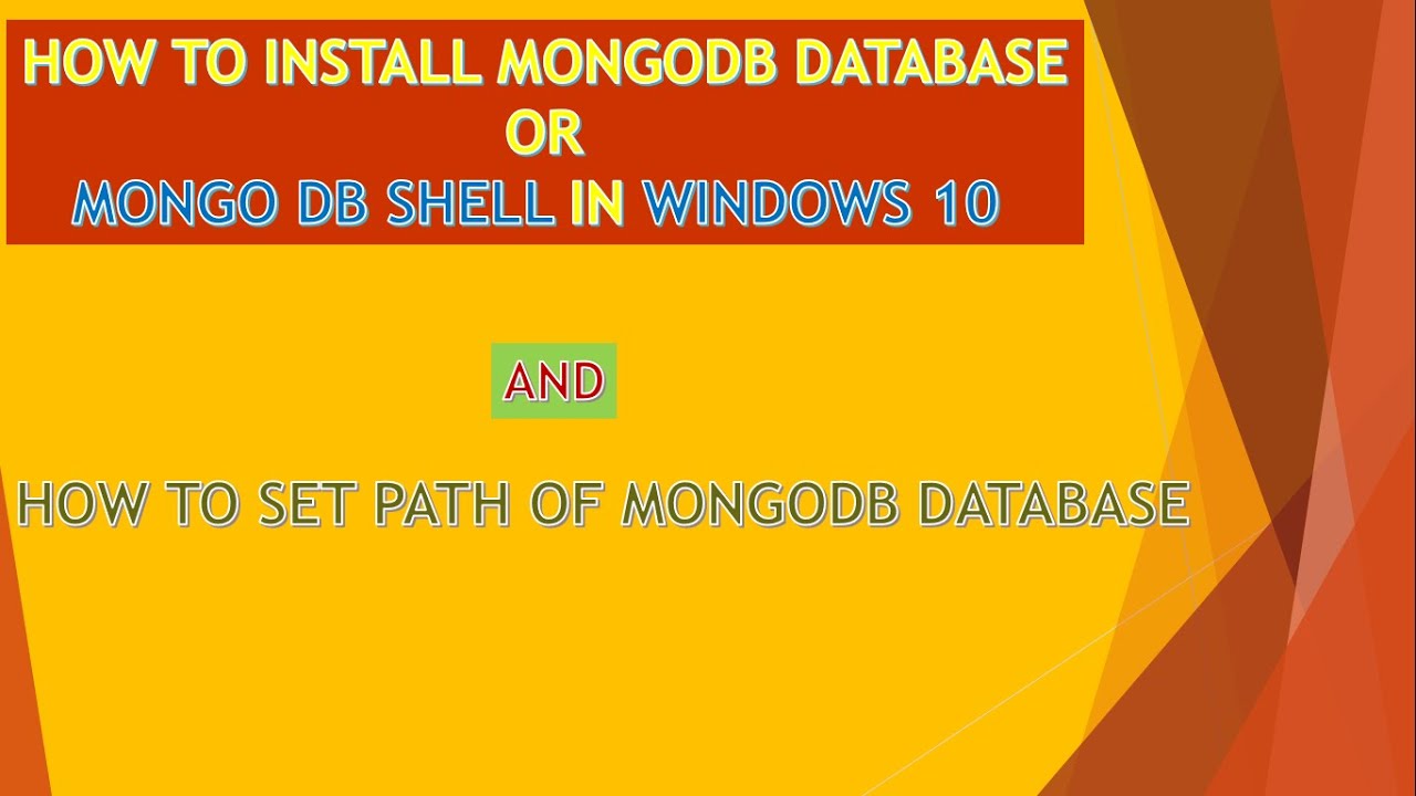 How to Install MongoDB database in windows 10. - YouTube