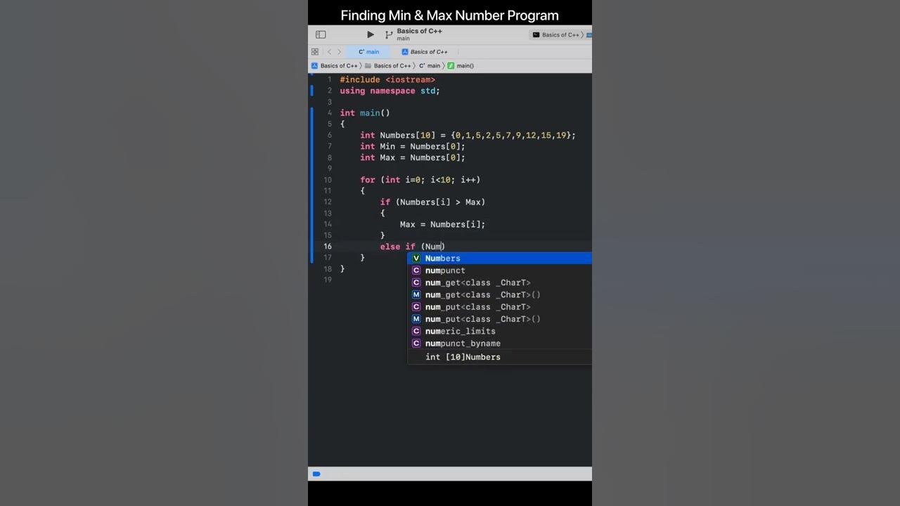 Find min max number in array in c programming youtube