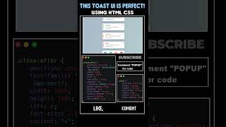 Beautiful Toast Notifications - Pure CSS! 🔔✨ #coding #css #shorts #shortvideo #webdesign #frontend