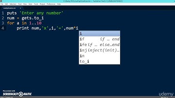 100 Learn python and ruby programming:- Program to print multiplication table