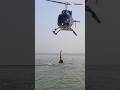 Helicopter flying over the river