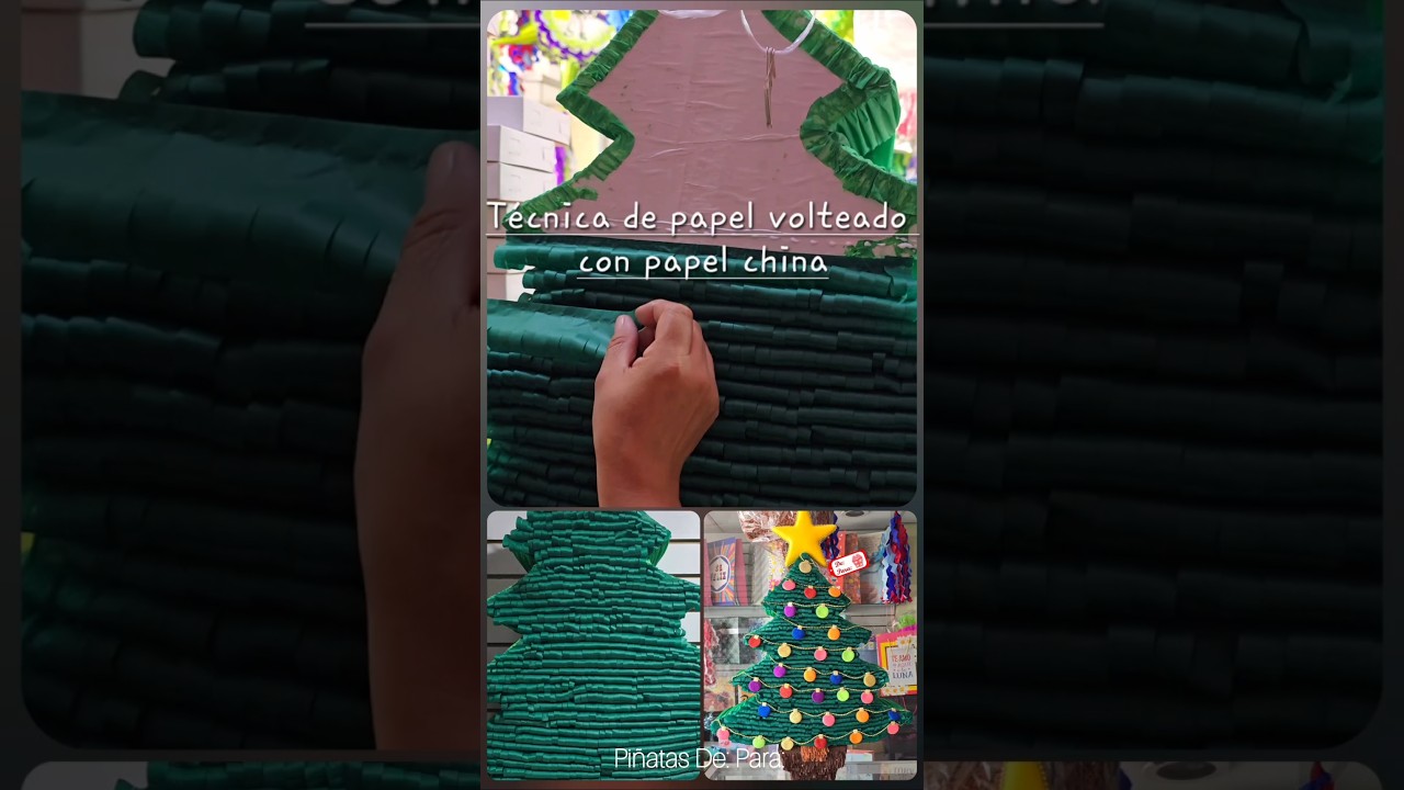 Técnica de volteado con papel china‼️🪅🎄 