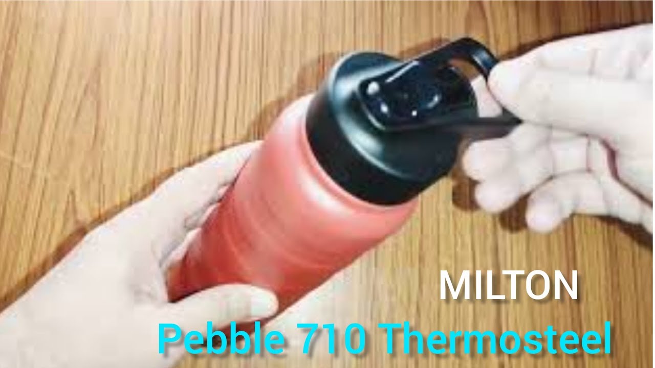 Milton Pebble 710 Thermosteel 24 Hours Hot and Cold Water Bottle with Spout Lid, 710 ml, Red