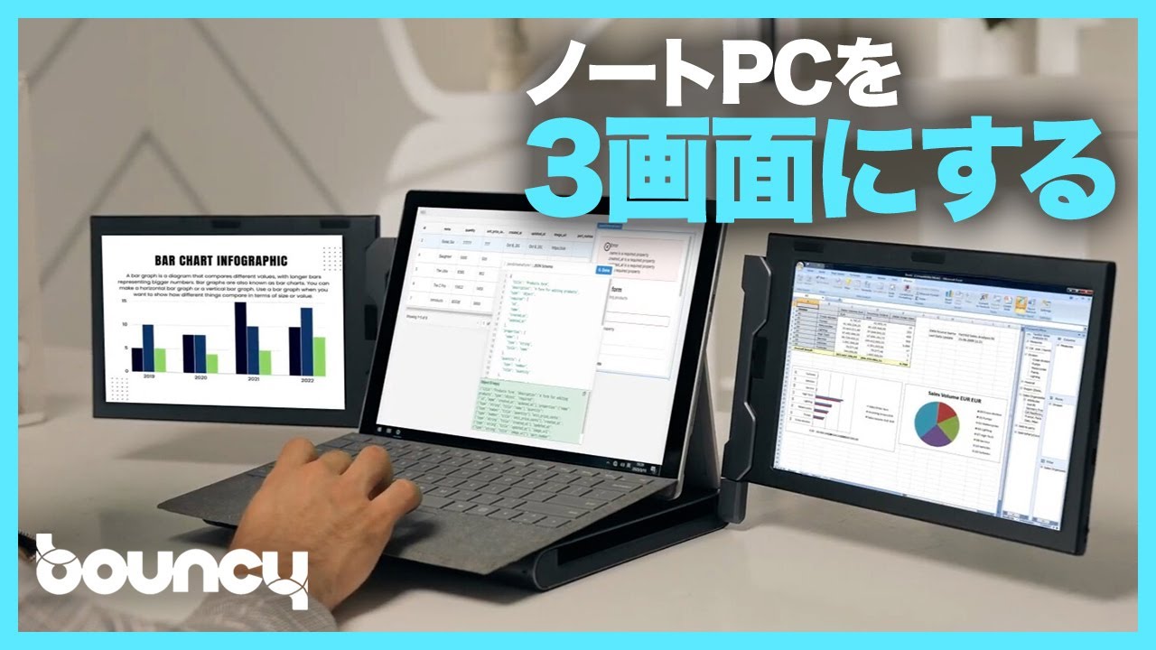KEFEYA Q2 トリプルスクリーン KEFEYA Portable Monitor for Laptop, P2 12” Full HD Dual
