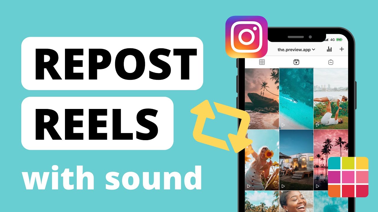 how to repost instagram reels using preview app