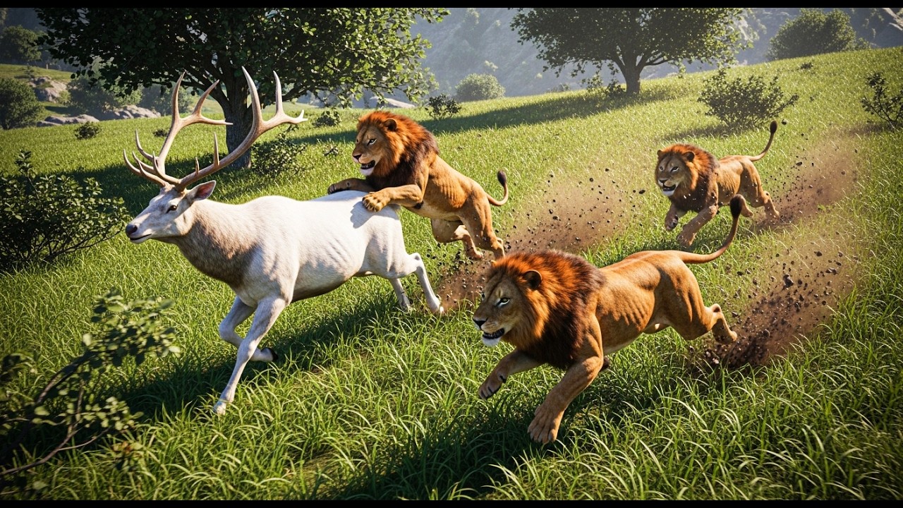 White Elk’s Escape from Lions | Wild Survival Moment