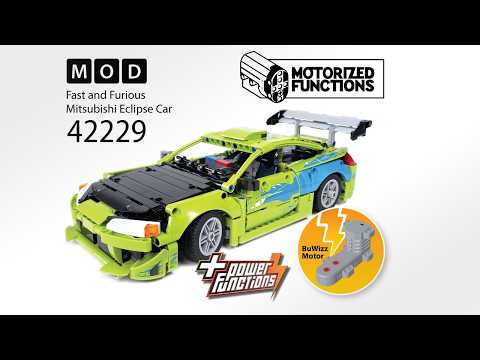 Motorized LEGO Technic 42229 Mitsubishi Eclipse RC MOD for Power Function & BuWizz Mortors