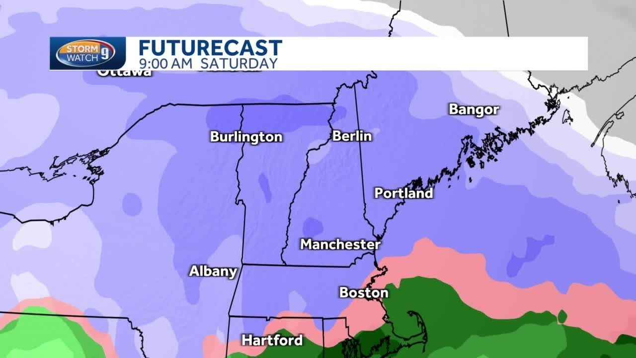 New Hampshire hourly maps: Snow begins Friday night into Saturday - YouTube